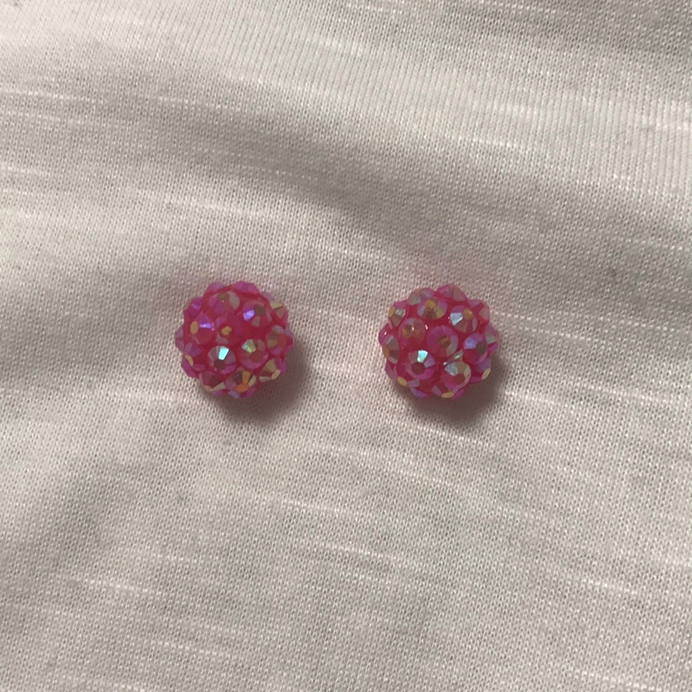 Pink post earrings